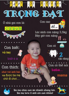 Cập nhật 10 mẫu bảng thông tin thôi nôi bé trai mới nhất