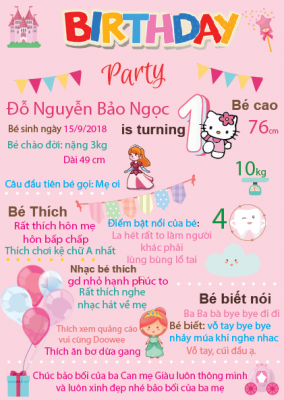 Cập nhật các mẫu bảng thông tin thôi nôi bé gái mới nhất