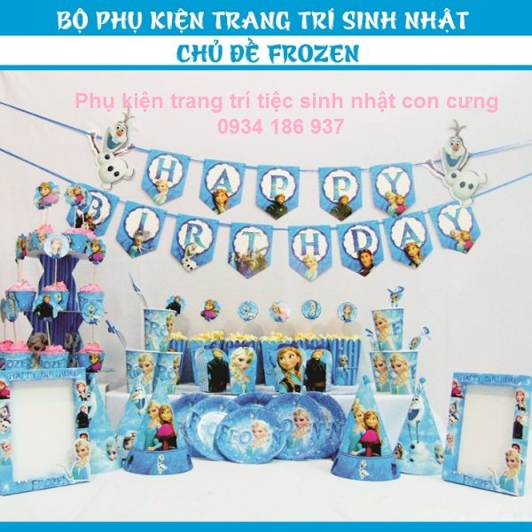 Set Phụ Kiện Trang Trí Sinh Nhật Elsa