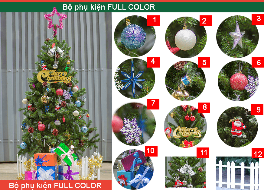 bộ đồ trang trí noel gồm 23