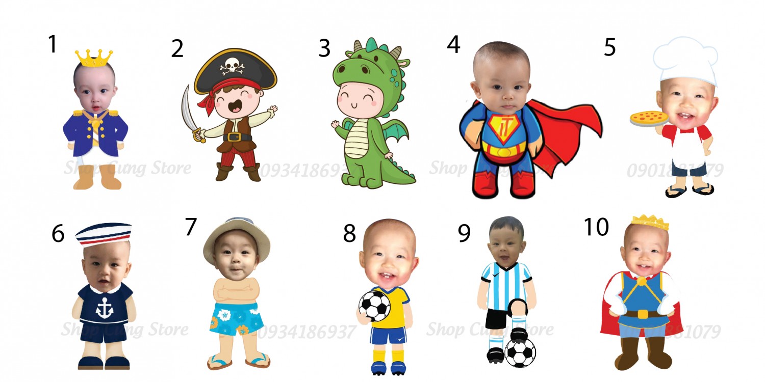 mẫu chibi sinh nhật bé trai 03